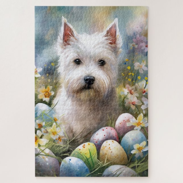 Quebra-cabeça Ovos de Páscoa do Terrier Branco do Highland Ocide (Vertical)