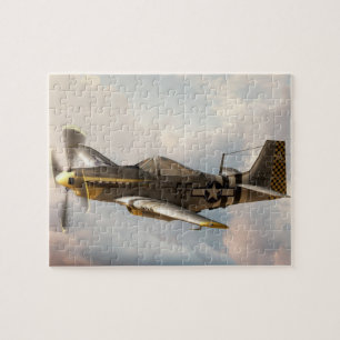 Quebra-cabeça P-51 Mustang Plano de Combate da Segunda Guerra Mu