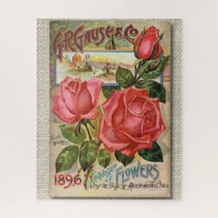 Quebra-cabeça Pacote da semente do rosa do rosa do vintage