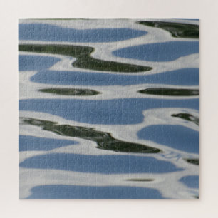 Quebra-cabeça Padrão Abstrato Azul E Branco