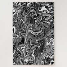 Padrão abstrato de mármore líquido preto e branco