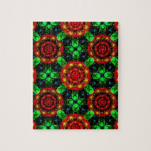 Quebra-cabeça Padrão Abstrato Floral Moderno Boho Elegante #504 (Vertical)