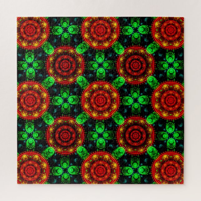 Quebra-cabeça Padrão Abstrato Floral Moderno Boho Elegante #504 (Vertical)