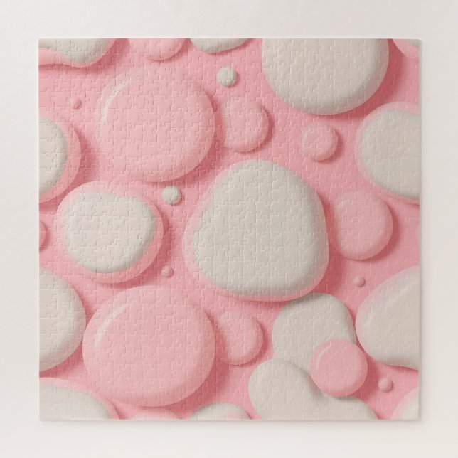 Quebra-cabeça Padrão Abstrato Rosa Branco de Bolha 3D Soft Paste (Vertical)