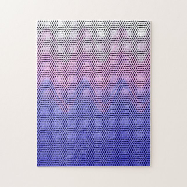 Quebra-cabeça Padrão Abstrato Roxo Rosa Hexágono (Vertical)