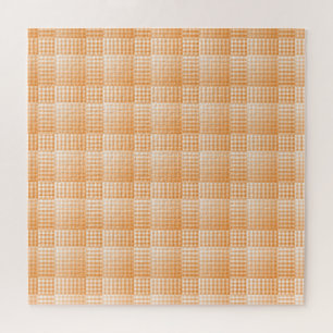 Quebra-cabeça Padrão Abstrato Xadrez Laranja Branco