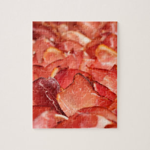 Quebra-cabeça Padrão alimentar de bacon de presunto fresco para