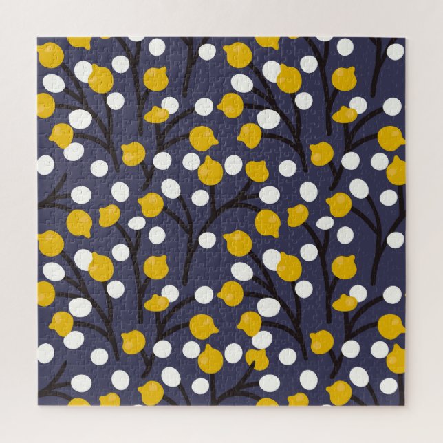 Quebra-cabeça Padrão botânico floral delicado e vítreo. (Vertical)