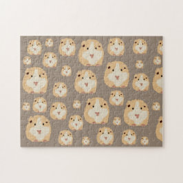Quebra-cabeça Padrão Castanho de Hamster Cute