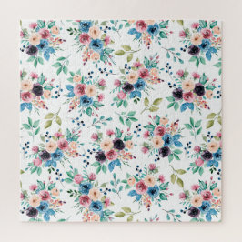 Quebra-cabeça Padrão colorido das flores de primavera