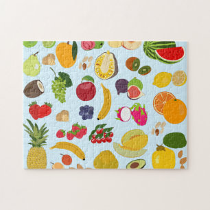 Quebra-cabeça Padrão Colorido de Fruta de Verão