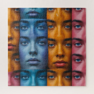 Quebra-cabeça Padrão Colorido Faces