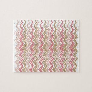 Quebra-cabeça Padrão Coral Spice Scribble ZigZag Chevron