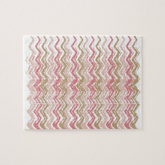 Quebra-cabeça Padrão Coral Spice Scribble ZigZag Chevron (Horizontal)