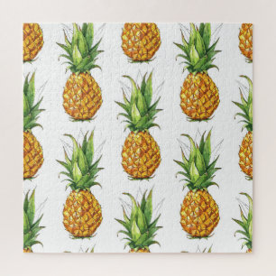Quebra-cabeça Padrão de abacaxi de verão, design sem costura.
