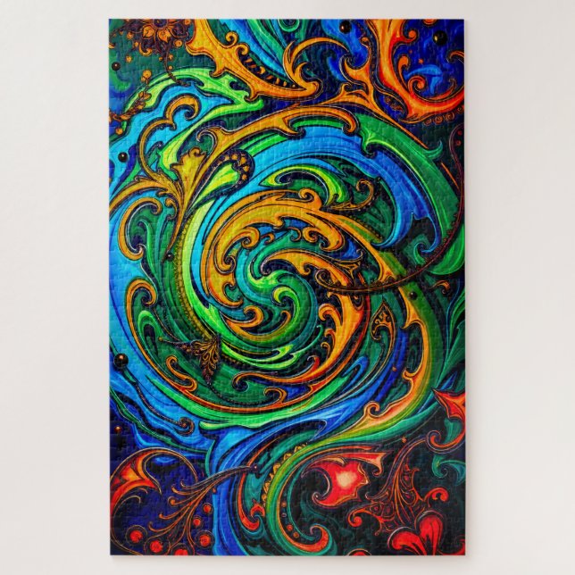 Quebra-cabeça Padrão de abstrato com espirais (Vertical)