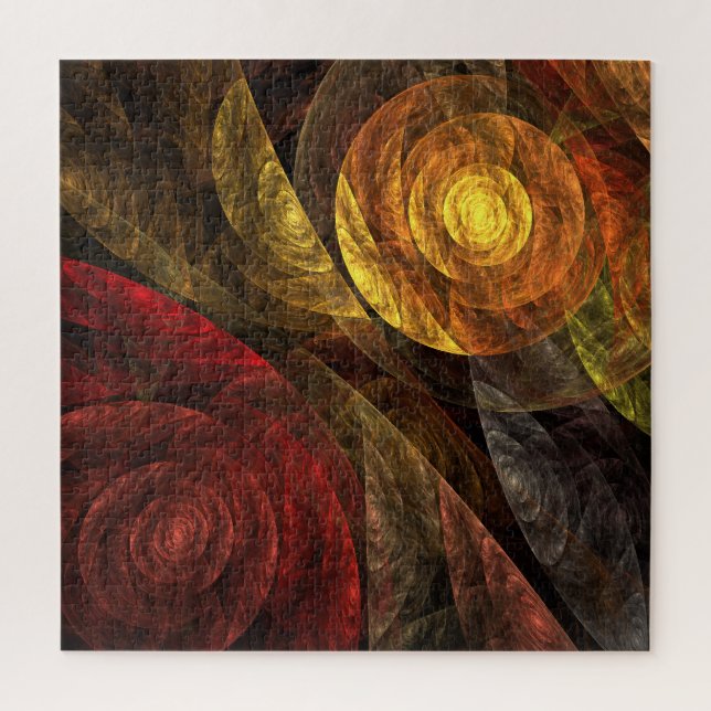 Quebra-cabeça Padrão de Abstrato de Arte Floral Moderna da Flor  (Vertical)