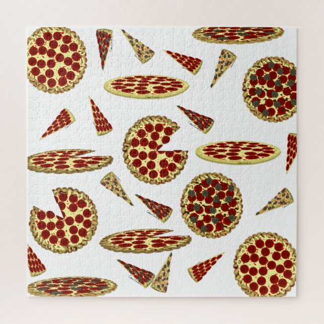 Quebra-cabeça Padrão de Amante de Pizza (Vertical)