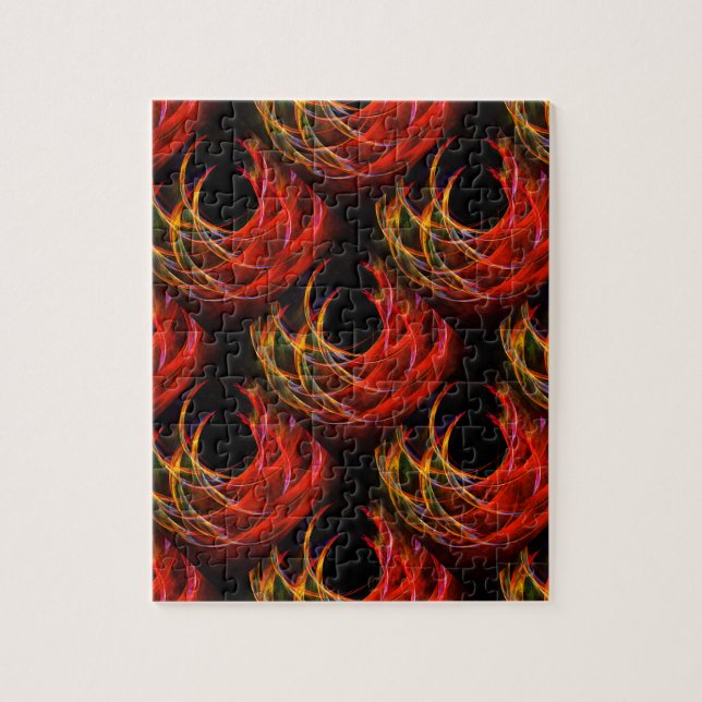 Quebra-cabeça Padrão de Arte Abstrata Boho Moderno Elegante #503 (Vertical)