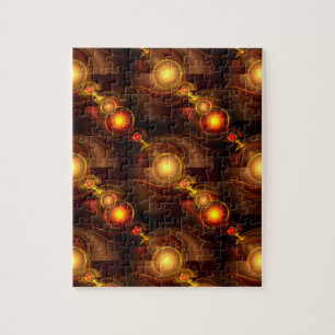 Quebra-cabeça Padrão de Arte Abstrata Boho Moderno Elegante Dour