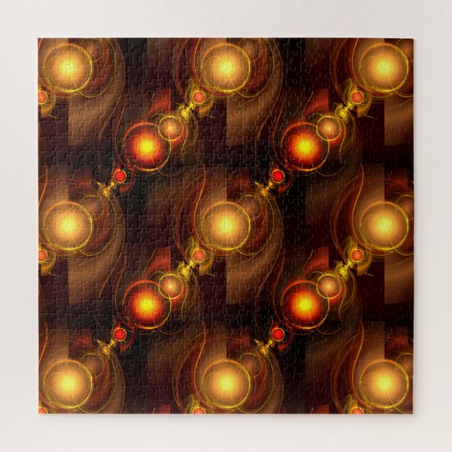 Quebra-cabeça Padrão de Arte Abstrata Boho Moderno Elegante Dour (Vertical)