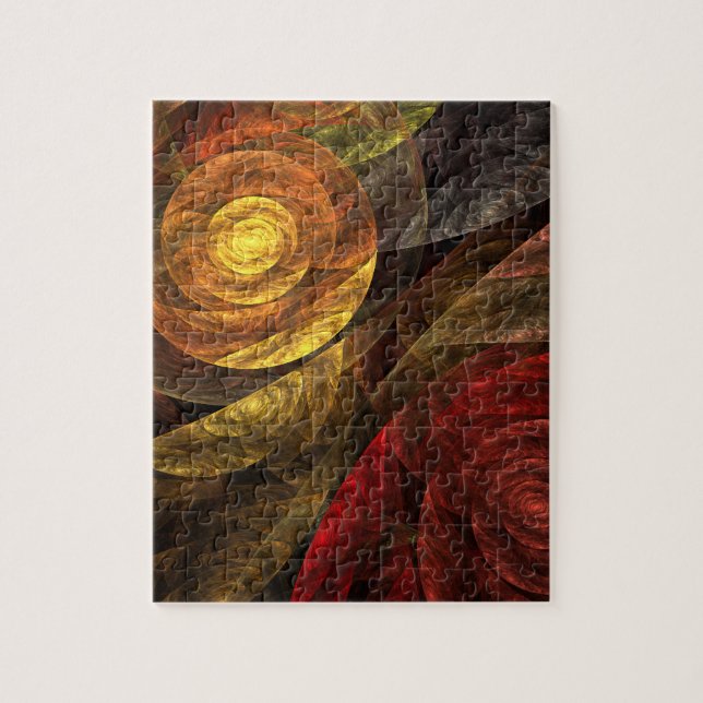 Quebra-cabeça Padrão de Arte Abstrata Moderna Floral de Girassol (Vertical)