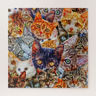 Quebra-cabeça Padrão de arte de gato