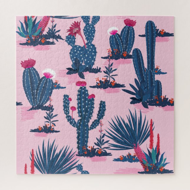 Quebra-cabeça Padrão de Bloqueio de Cactus de Verão Doce (Vertical)