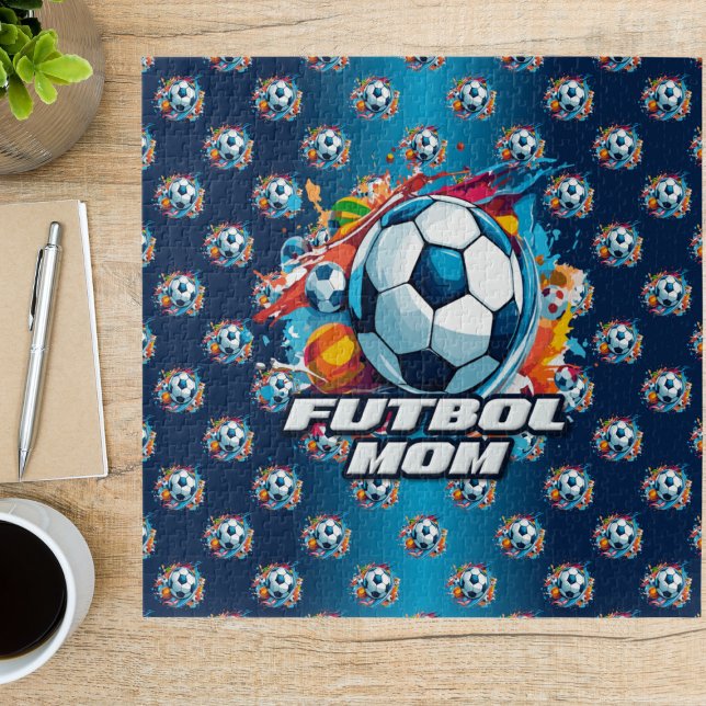 Quebra-cabeça Padrão de Bola de Futebol da Mãe futebol (Criador carregado)