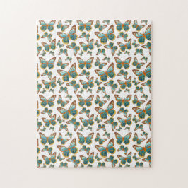 Quebra-cabeça Padrão de borboleta de gradiente azul