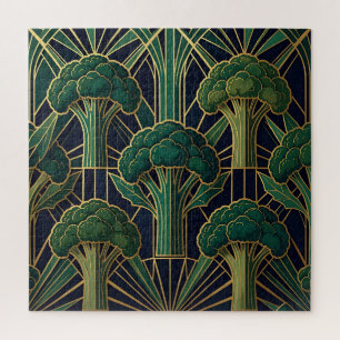 Quebra-cabeça Padrão de Brócolis Art Déco