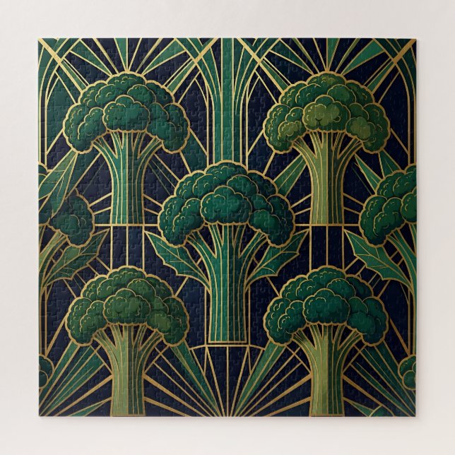 Quebra-cabeça Padrão de Brócolis Art Déco (Vertical)