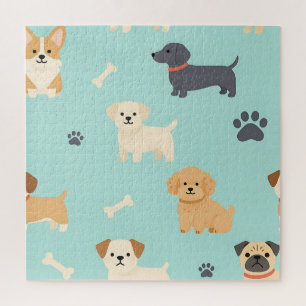 Quebra-cabeça Padrão de Cachorrinhos Fofos