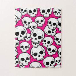 Quebra-cabeça Padrão de Caveira Rosa