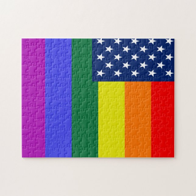 Quebra-cabeça padrão de cores gay (Horizontal)