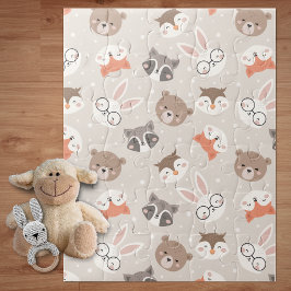 Quebra-cabeça Padrão De Crianças De Animais Da Floresta Única