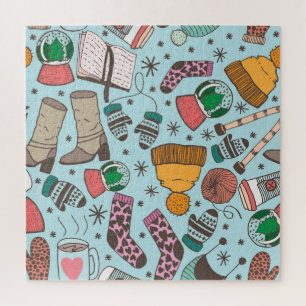 Quebra-cabeça Padrão de desenho da porta de moda de inverno