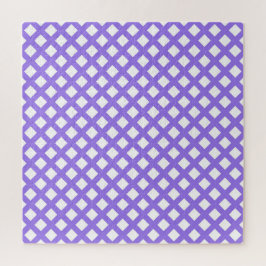 Quebra-cabeça Padrão de Diamante Xadrez Branco Roxo