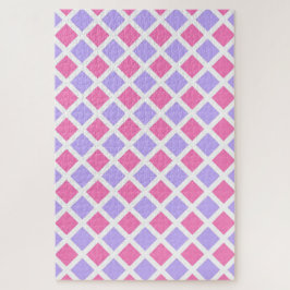 Quebra-cabeça Padrão de Diamante Xadrez Rosa Roxo