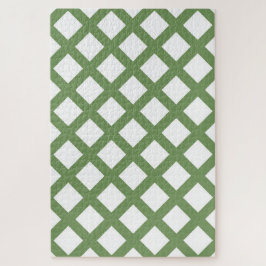 Quebra-cabeça Padrão de Diamante Xadrez Verde Branco