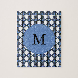 Quebra-cabeça Padrão de escaravelho de Abstrato azul de Monogram