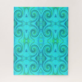Quebra-cabeça Padrão de espiral de Arte Líquida de Abstrato Azul
