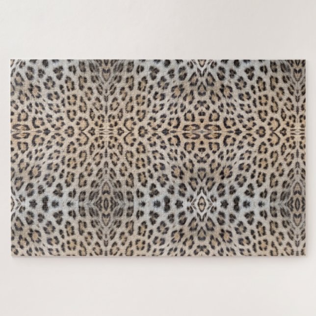 Quebra-cabeça Padrão de estampa animal de pele de leopardo elega (Horizontal)