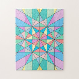 Quebra-cabeça Padrão de Estrela Triangular Mosaico Pastel Colori