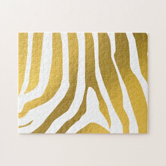 Quebra-cabeça Padrão de faixas de impressão de zebra Dourada Fau (Horizontal)