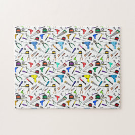 Quebra-cabeça Padrão de ferramentas divertidas e ilustrações de 