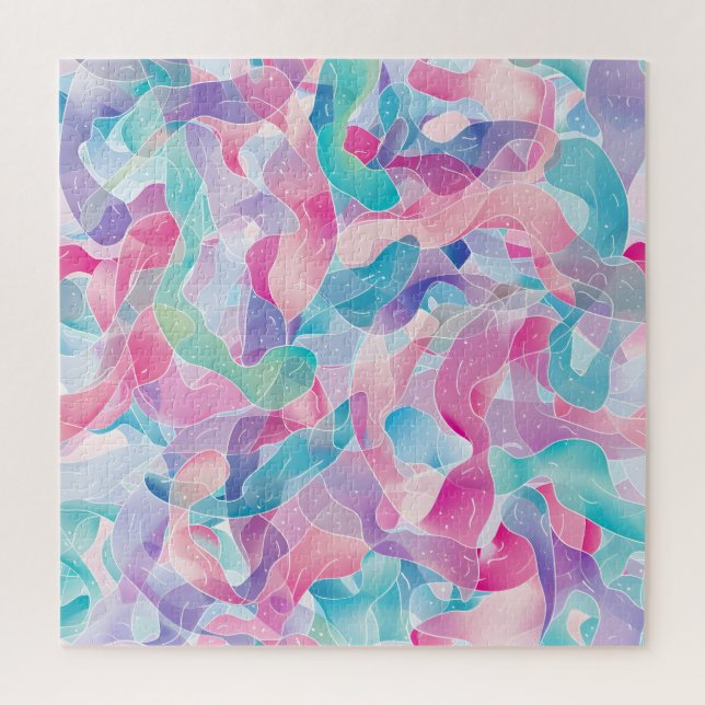 Quebra-cabeça Padrão de Fita Abstrata Pastel (Vertical)