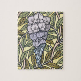 Quebra-cabeça Padrão de flor de glicínias art nouveau