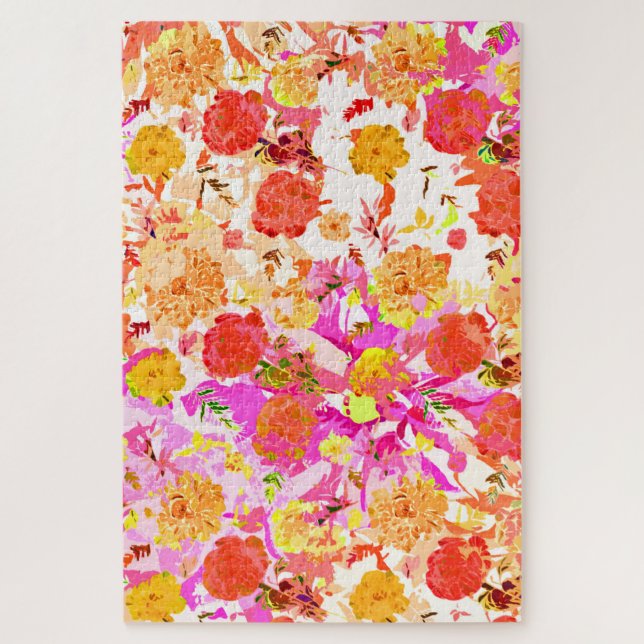 Quebra-cabeça Padrão de flores giras bonitas (Vertical)