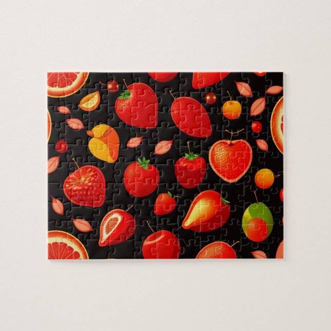 Quebra-cabeça Padrão de Frutas Vermelhas (Horizontal)